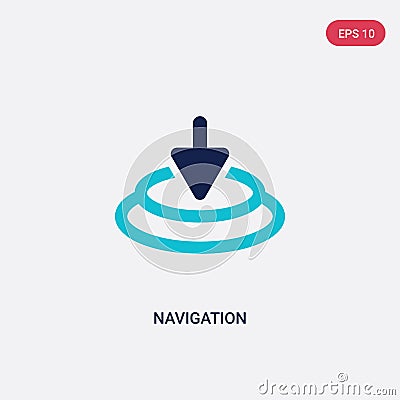 Two color navigation vector icon from cursor concept. isolated blue navigation vector sign symbol can be use for web, mobile and Vector Illustration