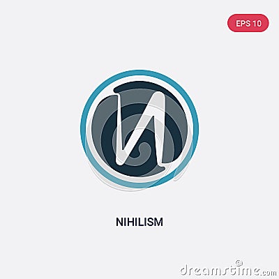 Two color nihilism vector icon from religion concept. isolated blue nihilism vector sign symbol can be use for web, mobile and Vector Illustration