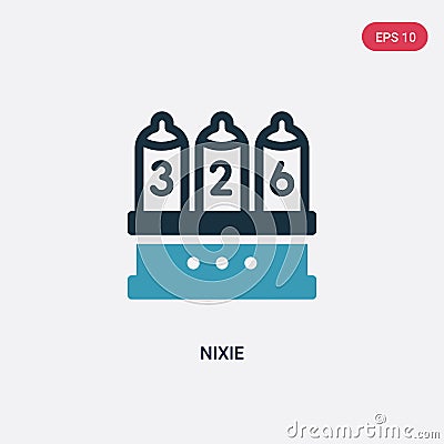 Two color nixie vector icon from science concept. isolated blue nixie vector sign symbol can be use for web, mobile and logo. eps Vector Illustration