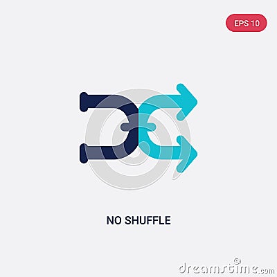 Two color no shuffle vector icon from arrows concept. isolated blue no shuffle vector sign symbol can be use for web, mobile and Vector Illustration