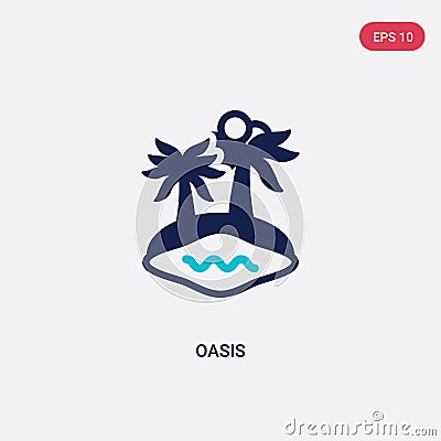 Two color oasis vector icon from africa concept. isolated blue oasis vector sign symbol can be use for web, mobile and logo. eps Vector Illustration