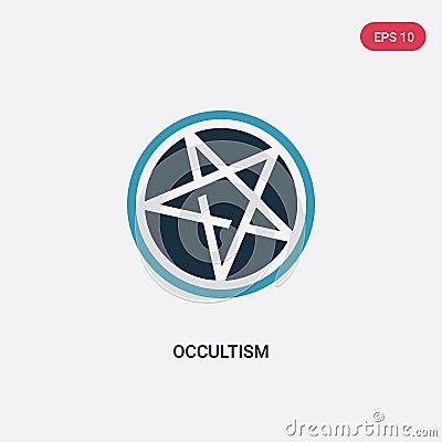 Two color occultism vector icon from religion concept. isolated blue occultism vector sign symbol can be use for web, mobile and Vector Illustration