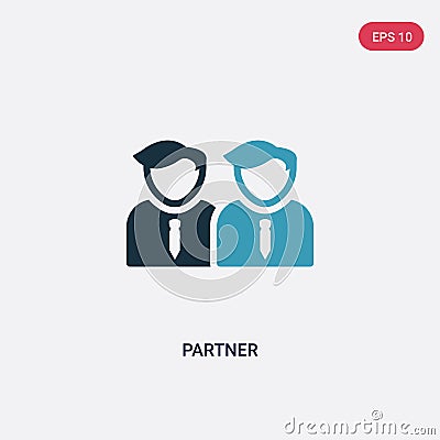 Two color partner vector icon from strategy concept. isolated blue partner vector sign symbol can be use for web, mobile and logo Vector Illustration