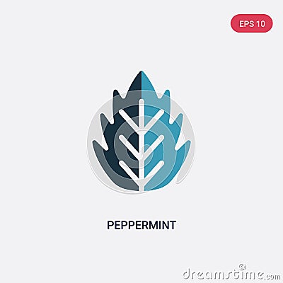 Two color peppermint vector icon from nature concept. isolated blue peppermint vector sign symbol can be use for web, mobile and Vector Illustration