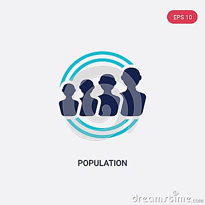 Two color population vector icon from digital economy concept. isolated blue population vector sign symbol can be use for web, Vector Illustration