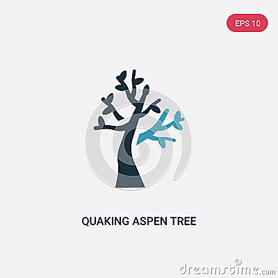 Two color quaking aspen tree vector icon from nature concept. isolated blue quaking aspen tree vector sign symbol can be use for Vector Illustration