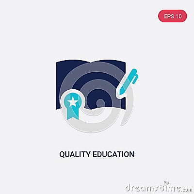 Two color quality education vector icon from education concept. isolated blue quality education vector sign symbol can be use for Vector Illustration