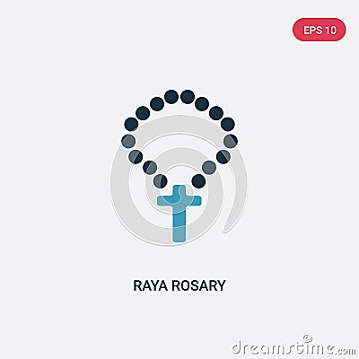 Two color raya rosary vector icon from religion-2 concept. isolated blue raya rosary vector sign symbol can be use for web, mobile Vector Illustration