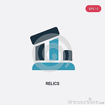 Two color relics vector icon from museum concept. isolated blue relics vector sign symbol can be use for web, mobile and logo. eps Vector Illustration