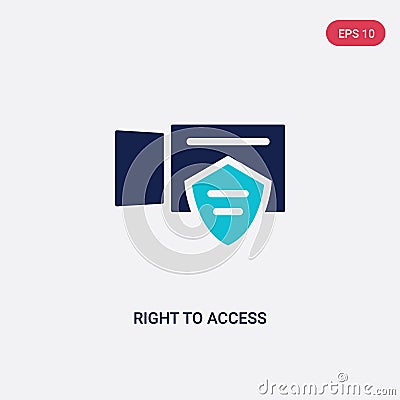 Two color right to access vector icon from gdpr concept. isolated blue right to access vector sign symbol can be use for web, Vector Illustration