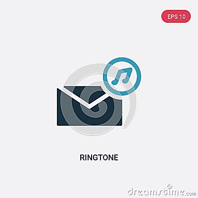 Two color ringtone vector icon from message concept. isolated blue ringtone vector sign symbol can be use for web, mobile and logo Vector Illustration