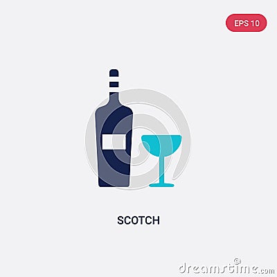 Two color scotch vector icon from food concept. isolated blue scotch vector sign symbol can be use for web, mobile and logo. eps Vector Illustration