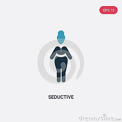 Two color seductive vector icon from people concept. isolated blue seductive vector sign symbol can be use for web, mobile and Vector Illustration