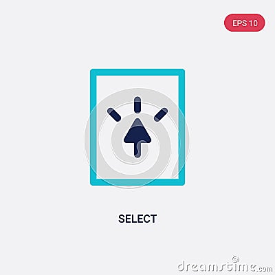 Two color select vector icon from cursor concept. isolated blue select vector sign symbol can be use for web, mobile and logo. eps Vector Illustration