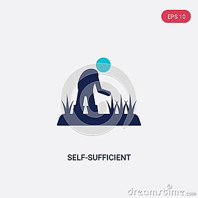 Two color self-sufficient vector icon from agriculture farming concept. isolated blue self-sufficient vector sign symbol can be Vector Illustration