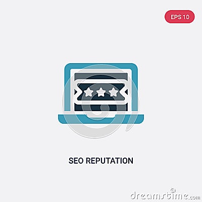 Two color seo reputation vector icon from programming concept. isolated blue seo reputation vector sign symbol can be use for web Vector Illustration