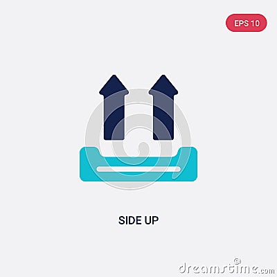 Two color side up vector icon from delivery and logistic concept. isolated blue side up vector sign symbol can be use for web, Vector Illustration