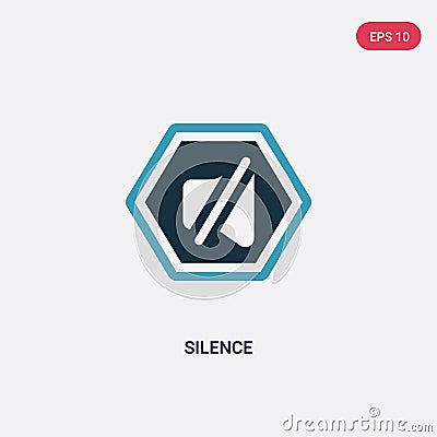 Two color silence vector icon from signs concept. isolated blue silence vector sign symbol can be use for web, mobile and logo. Vector Illustration