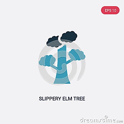 Two color slippery elm tree vector icon from nature concept. isolated blue slippery elm tree vector sign symbol can be use for web Vector Illustration