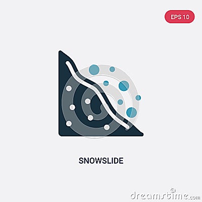 Two color snowslide vector icon from nature concept. isolated blue snowslide vector sign symbol can be use for web, mobile and Vector Illustration