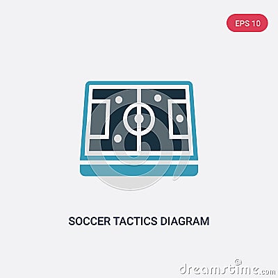 Two color soccer tactics diagram vector icon from productivity concept. isolated blue soccer tactics diagram vector sign symbol Vector Illustration
