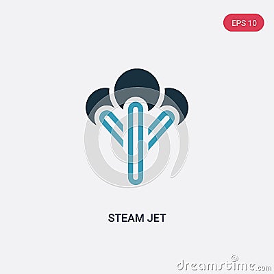 Two color steam jet vector icon from sauna concept. isolated blue steam jet vector sign symbol can be use for web, mobile and logo Vector Illustration