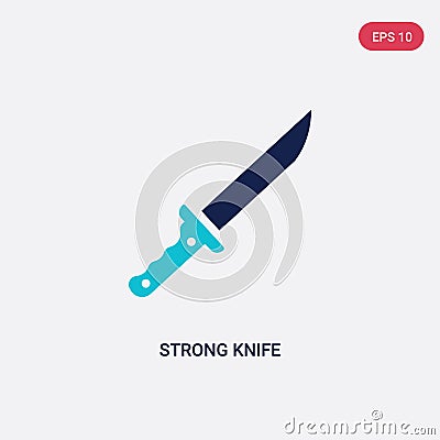 Two color strong knife vector icon from general concept. isolated blue strong knife vector sign symbol can be use for web, mobile Vector Illustration