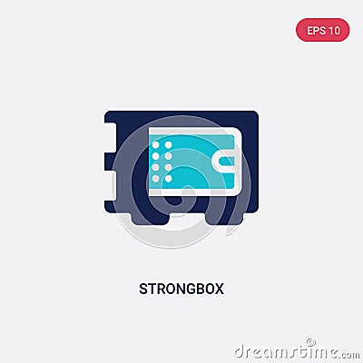 Two color strongbox vector icon from cryptocurrency economy concept. isolated blue strongbox vector sign symbol can be use for web Vector Illustration