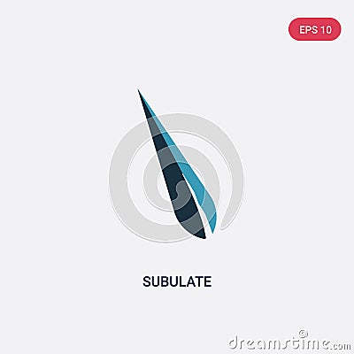 Two color subulate vector icon from nature concept. isolated blue subulate vector sign symbol can be use for web, mobile and logo Vector Illustration