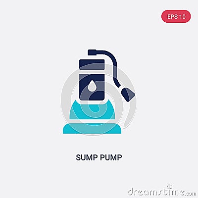 Two color sump pump vector icon from furniture and household concept. isolated blue sump pump vector sign symbol can be use for Vector Illustration