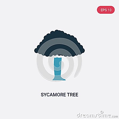 Two color sycamore tree vector icon from nature concept. isolated blue sycamore tree vector sign symbol can be use for web, mobile Vector Illustration