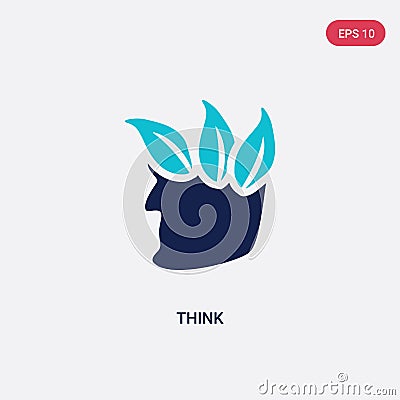 Two color think vector icon from ecology and environment concept. isolated blue think vector sign symbol can be use for web, Vector Illustration
