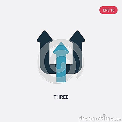 Two color three vector icon from orientation concept. isolated blue three vector sign symbol can be use for web, mobile and logo. Vector Illustration