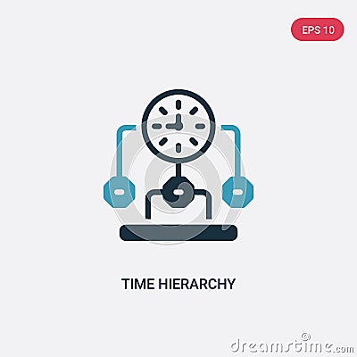 Two color time hierarchy vector icon from productivity concept. isolated blue time hierarchy vector sign symbol can be use for web Vector Illustration