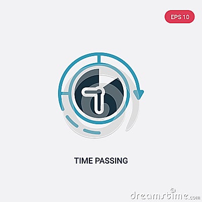 Two color time passing vector icon from productivity concept. isolated blue time passing vector sign symbol can be use for web, Vector Illustration