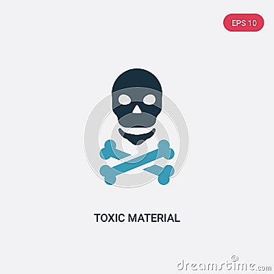 Two color toxic material vector icon from signs concept. isolated blue toxic material vector sign symbol can be use for web, Vector Illustration