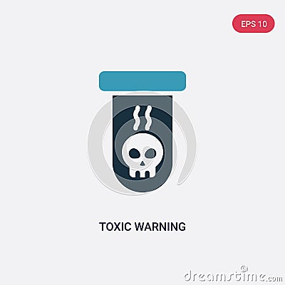 Two color toxic warning vector icon from signs concept. isolated blue toxic warning vector sign symbol can be use for web, mobile Vector Illustration