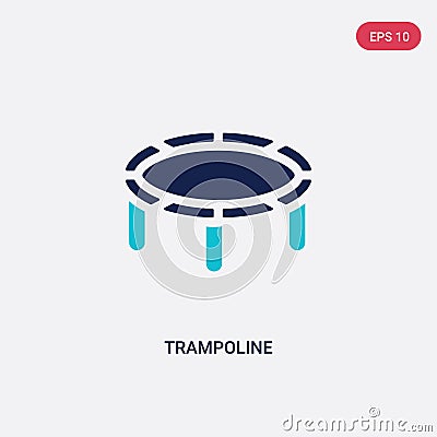 Two color trampoline vector icon from gym and fitness concept. isolated blue trampoline vector sign symbol can be use for web, Vector Illustration