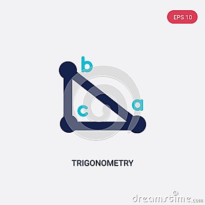 Two color trigonometry vector icon from e-learning and education concept. isolated blue trigonometry vector sign symbol can be use Vector Illustration