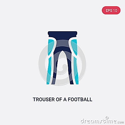 Two color trouser of a football player vector icon from american football concept. isolated blue trouser of a football player Vector Illustration