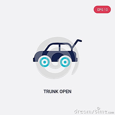 Two color trunk open vector icon from gaming concept. isolated blue trunk open vector sign symbol can be use for web, mobile and Vector Illustration