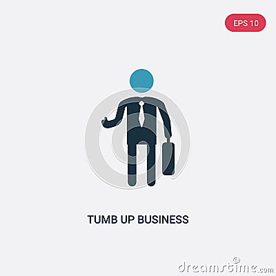 Two color tumb up business man vector icon from people concept. isolated blue tumb up business man vector sign symbol can be use Vector Illustration