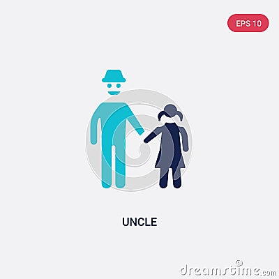 Two color uncle vector icon from family relations concept. isolated blue uncle vector sign symbol can be use for web, mobile and Vector Illustration