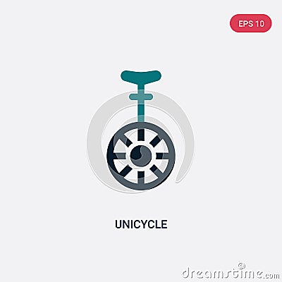 Two color unicycle vector icon from magic concept. isolated blue unicycle vector sign symbol can be use for web, mobile and logo. Vector Illustration