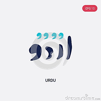 Two color urdu vector icon from india concept. isolated blue urdu vector sign symbol can be use for web, mobile and logo. eps 10 Vector Illustration