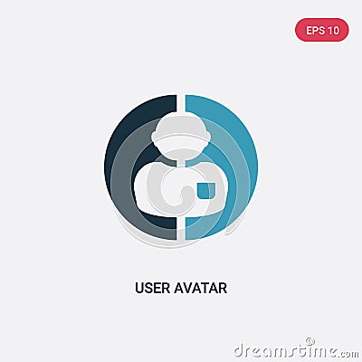 Two color user avatar vector icon from social concept. isolated blue user avatar vector sign symbol can be use for web, mobile and Vector Illustration
