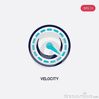 Two color velocity vector icon from big data concept. isolated blue velocity vector sign symbol can be use for web, mobile and Vector Illustration