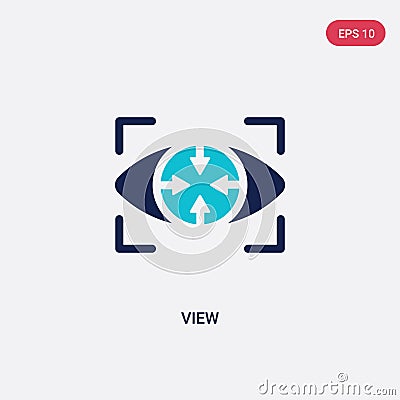 Two color view vector icon from big data concept. isolated blue view vector sign symbol can be use for web, mobile and logo. eps Vector Illustration