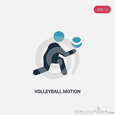 Two color volleyball motion vector icon from sports concept. isolated blue volleyball motion vector sign symbol can be use for web Vector Illustration