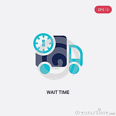 Two color wait time vector icon from packing and delivery concept. isolated blue wait time vector sign symbol can be use for web, Vector Illustration